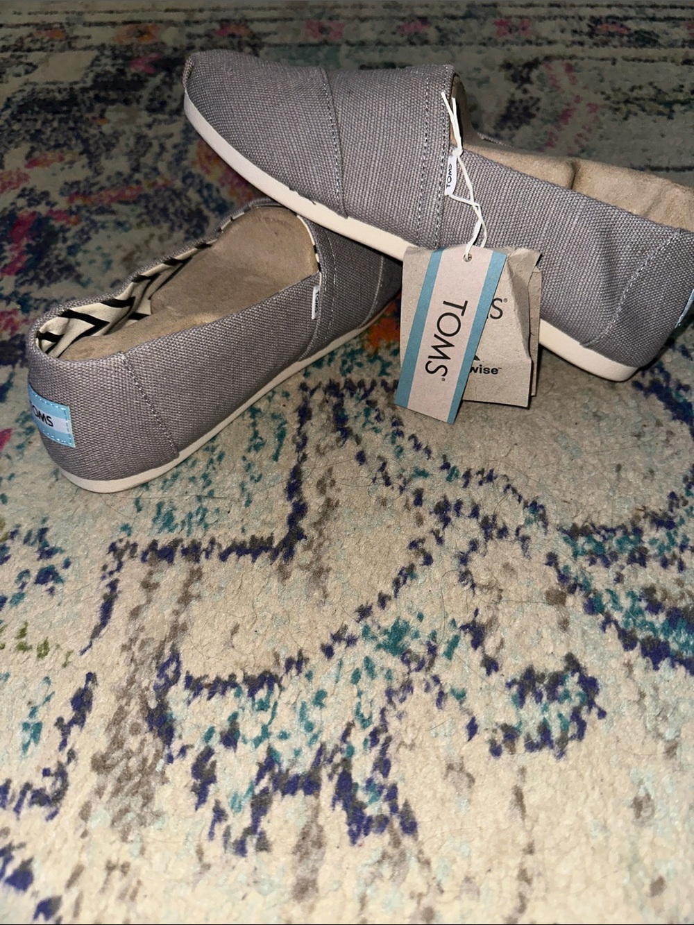 TOMS Women’s Slip-On Canvas Moccasins - Light Gray